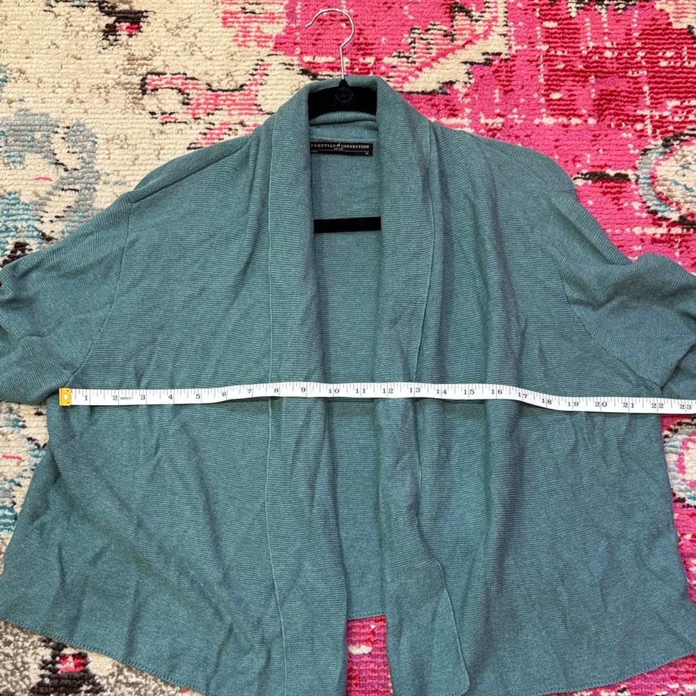 Peruvian Connection Sea Green Shawl Collar Cardig… - image 4